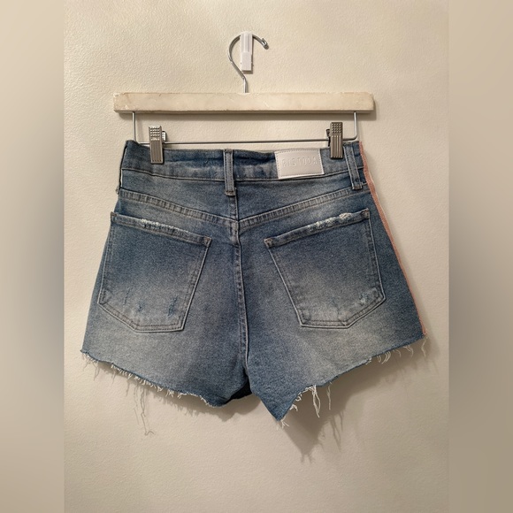 Pistola High Rise Cutoff Denim Shorts with Side Stripe: SIZE 26 - Picture 2 of 5